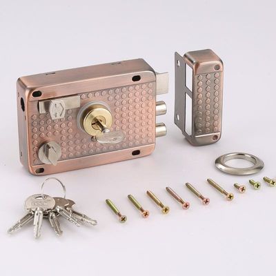 qualità  Custom Steel Cylinder Door Hot Selling Security Latch 6 Keys Brass Rim Lock fabbrica