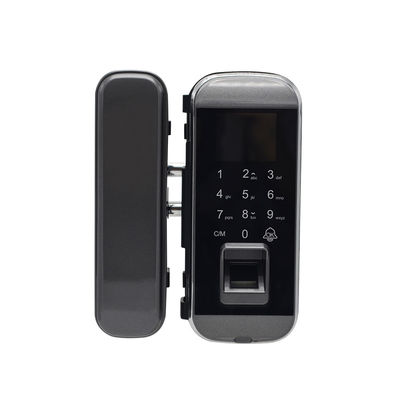 qualità  Digital Access Control Support EBKN Aluminum Alloy+Iron Glass Slide Smart Biometric Fingerprint Commercial Door Remote Control Glass Door Lock fabbrica