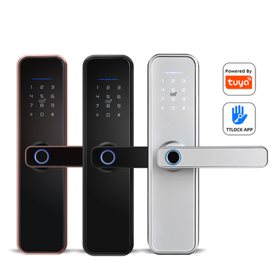 Tuya Camera App Control Black Built-in Fingerprint Smart Lock Built-in Smart Lock Tuya Aluminum Alloy High Security Screen Digital Lock Door